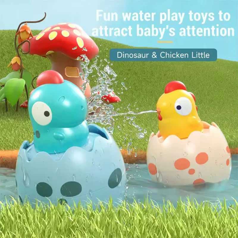 Baby Bathing Toy Kids Cute Dinosaur Duck Penguin Rain Spray Eggs Children Bathroom Water Play Shower Water Toys For Kids Gifts C250915