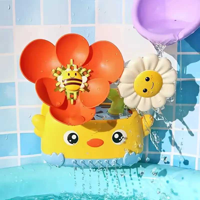 Flower Bath Toys for Kids Rotating Water Play Shower Fun Baby Bath Toys Bathtub Toy Water Pool Toys Toddler Shower Toy Boys Girl C250915