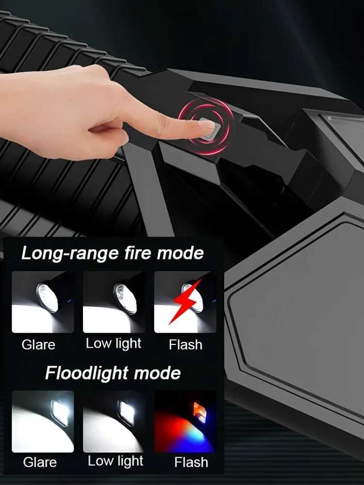 Extra Large Flashlight 2227385cm Outdoor Solar Flashlight Rechargeable Searchlight Long Range Carry Super Bright Flashlight C250915
