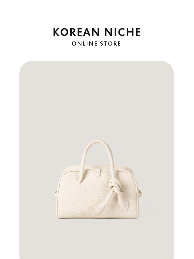 High-End 2025 New Large-Capacity Boston Bag Korean-Style Niche Design Lychee Pattern Relaxed Style Handbag For Women