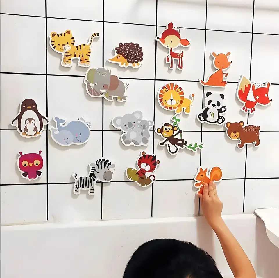 Children Bathroom Toy Safety EVA Cognitive Floating Water Toys Educational Baby Bath Toy Animal Set For Kid Boys Girls 1 2 3 4 Y C250915