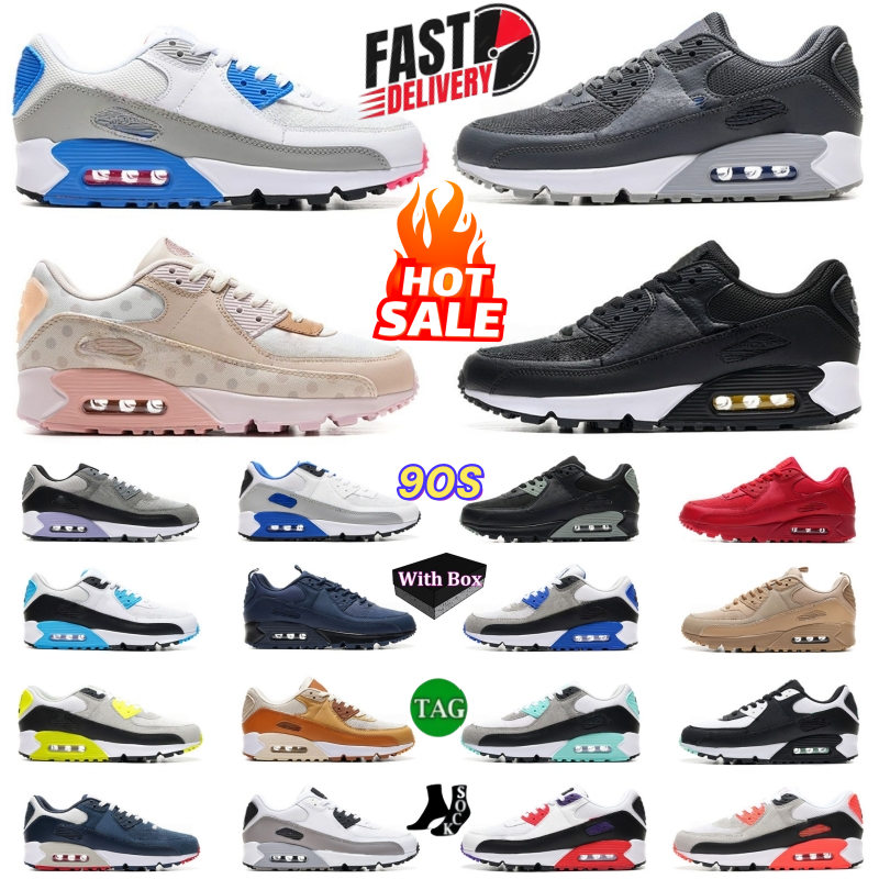 2026 New Designer Shoes 90 mens 90s Running Shoes Triple Black White UNC Rose Pink Valentines day Lahar Escape Smoke Grey Pale Ivory Camowabb Men Women Train Sports
