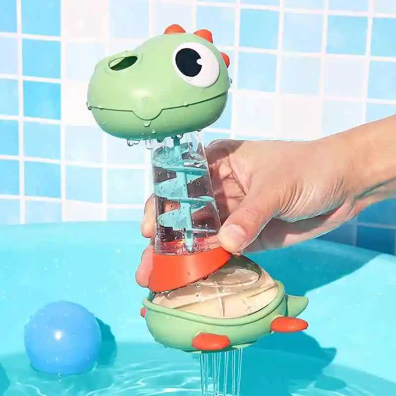 1PC Baby Water Spraying Dinosaur Rotating Fun Childrens Spraying Water Bathroom Bathtub Shower Bath Toy Y250915