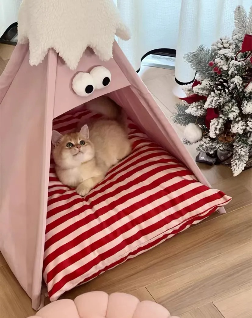 Cat tent Cat Kennel Dog kennel all year round Warm semi-enclosed cat house pet bed in winter pet bed