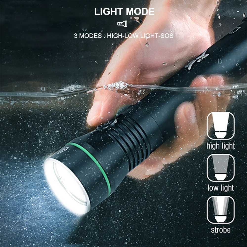 Asafee S4 Underwater Diving Flashlight LED Waterproof Diving Torch 2000 lumen Spearfishing Underwater Hunt Flashlight Light C250915