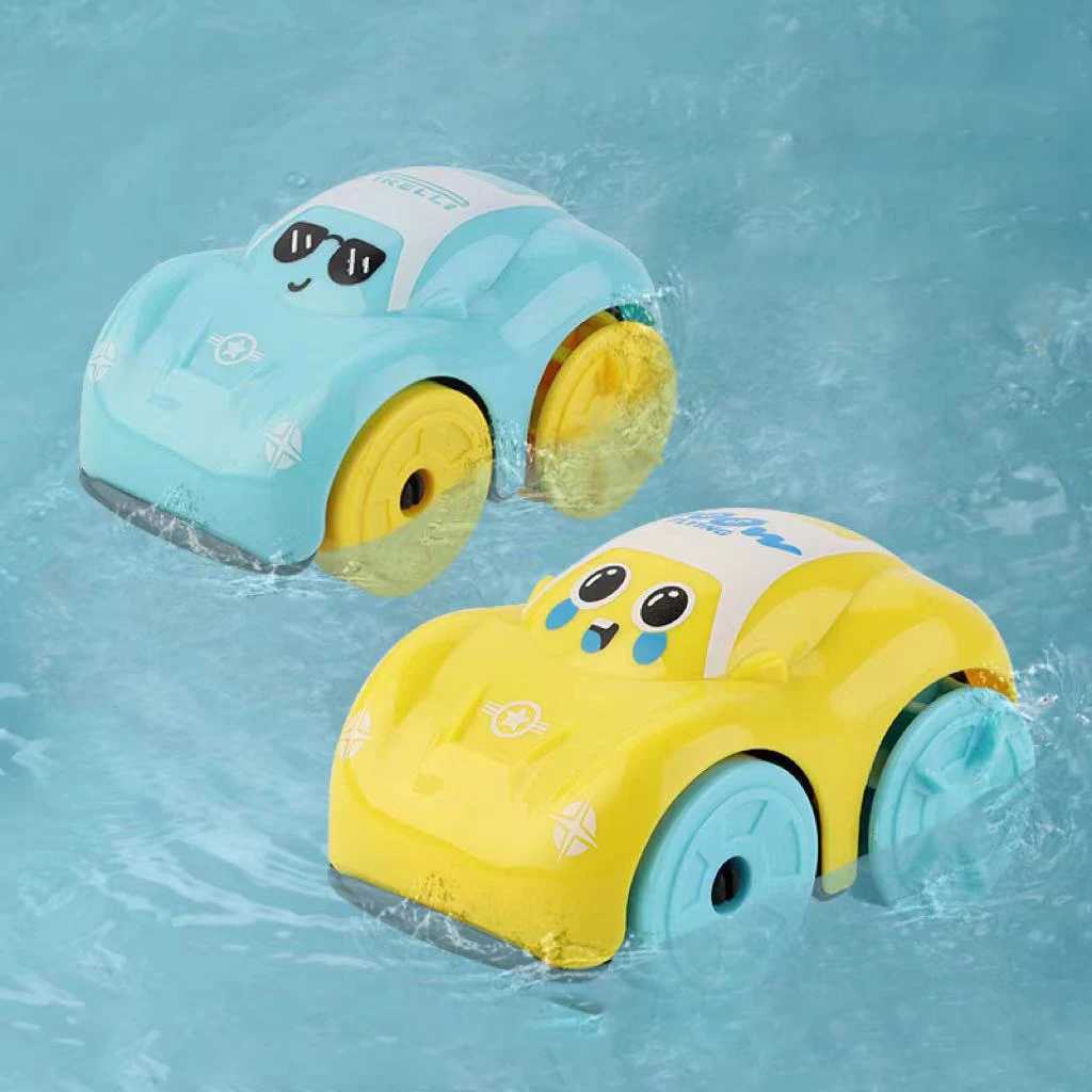 Children Bath Water Playing Toys ABS Clockwork Car Cartoon Vehicle Baby Bath Toy Kids Gift Amphibious Cars Bathroom Floating Toy C250915