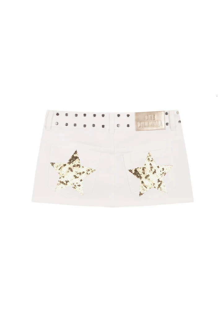 ONE DILEMMA Mini Shorts Y2K Women clothing Harajuku Fashion Pattern Low Waist Shorts High Quality Sexy Girl Hip Denim Shorts 250915
