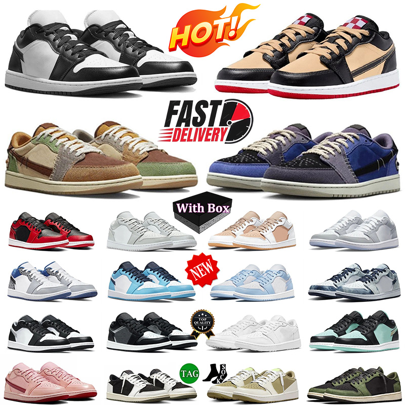 2026 With Box Designer Shoes 1 low 1s mens basketball shoes Pizza VoodooBetter With Time Shattered Backboard Cactus Pink UNC Blue Royal runners sports sneakers GAI