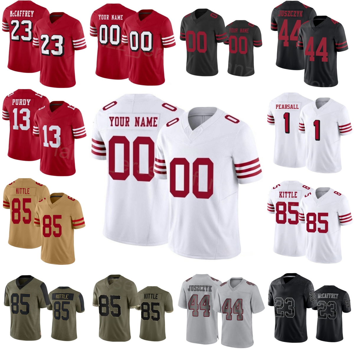 Man 44 Kyle Juszczyk Jerseys 2025/2026 Football 85 George Kittle 13 Brock Purdy 23 Christian McCaffrey 3 Brian Robinson Jr 1 Ricky Pearsall Kid Lady Color Rush 49Ren