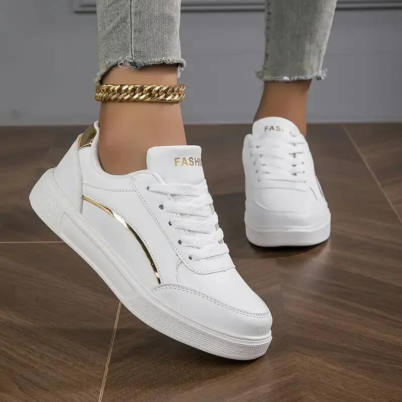 Hot Sell Women's Lightweight Casual Fashion Walking Shoes White Lace-up Sneakers Plus Size Platform Vulcanized Shoe ddmymonkey