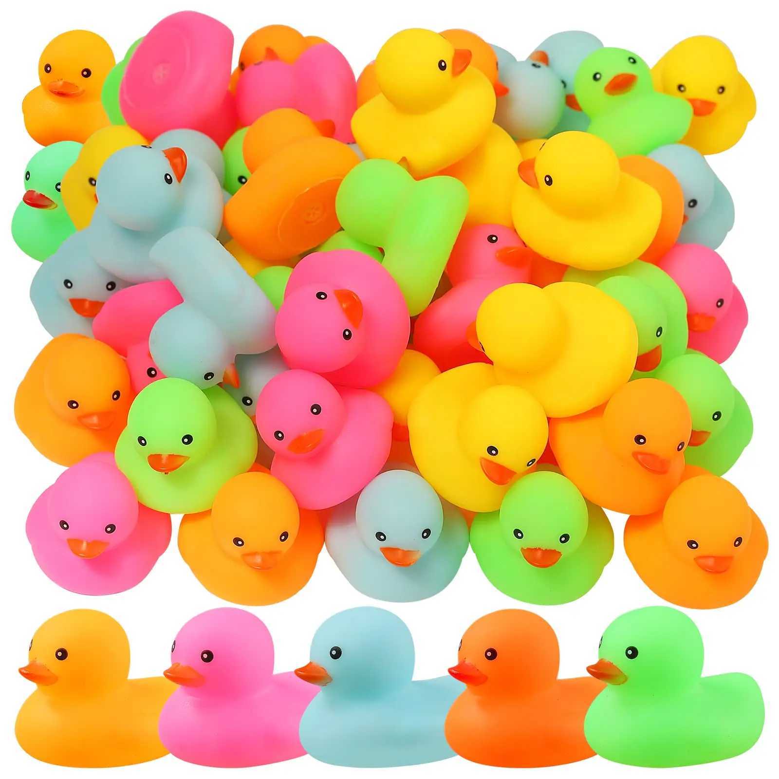 12243672 Pack Multicolor Mini Rubber Duck Bath Toy Colored Little Ducks C250915