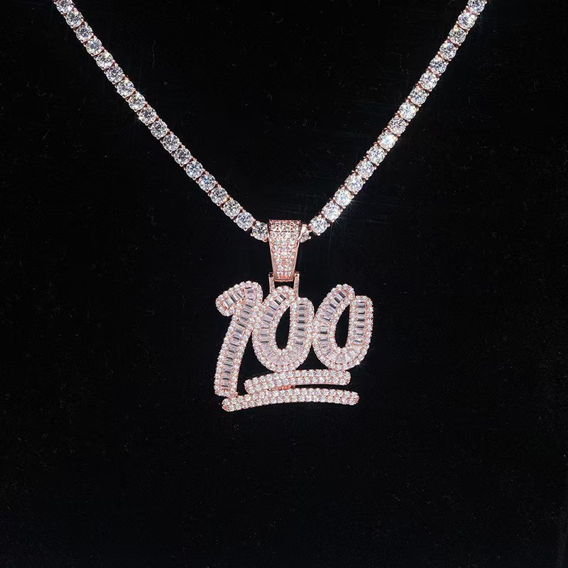 Sier Moissanite Pendants Charms Popular Hip Hop Fashion Jewelry for Men Women Personalized Cross-Border on