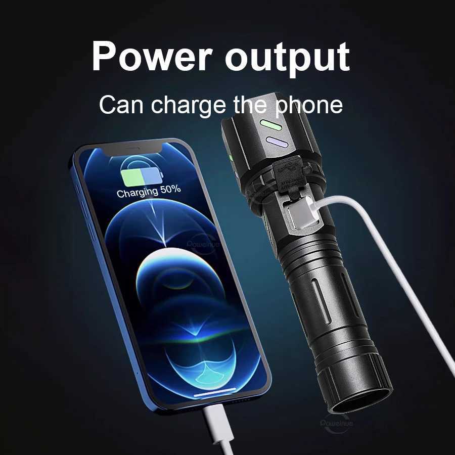 Ultra Powerful Flashlight Concentrating Ignition Flashlight Waterproof Military Tactical Lamp Outdoor Camping Adventure Torch C250915