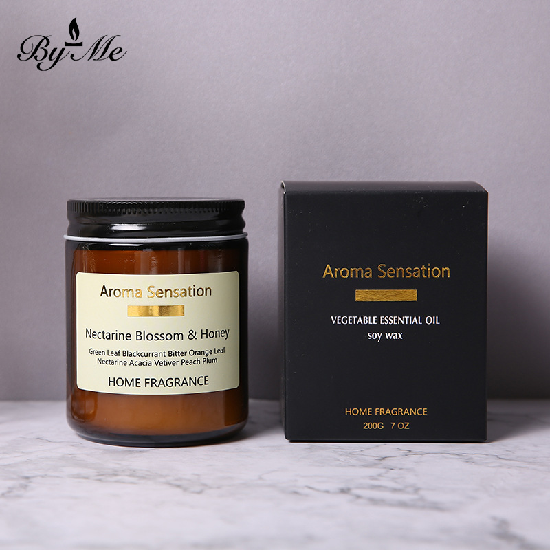 Soy Wax Black Lid TeaColored Cup Scented Candle Smokeless Home Fragrance for Valentines Day Gift S251014 W260303