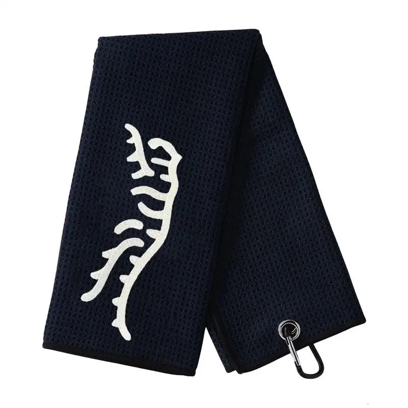 black funny Tiger ed Golf Towel Microfiber Polyester and Nylon Hand Wash Only Blue Waffle Texture Soft Material 250915
