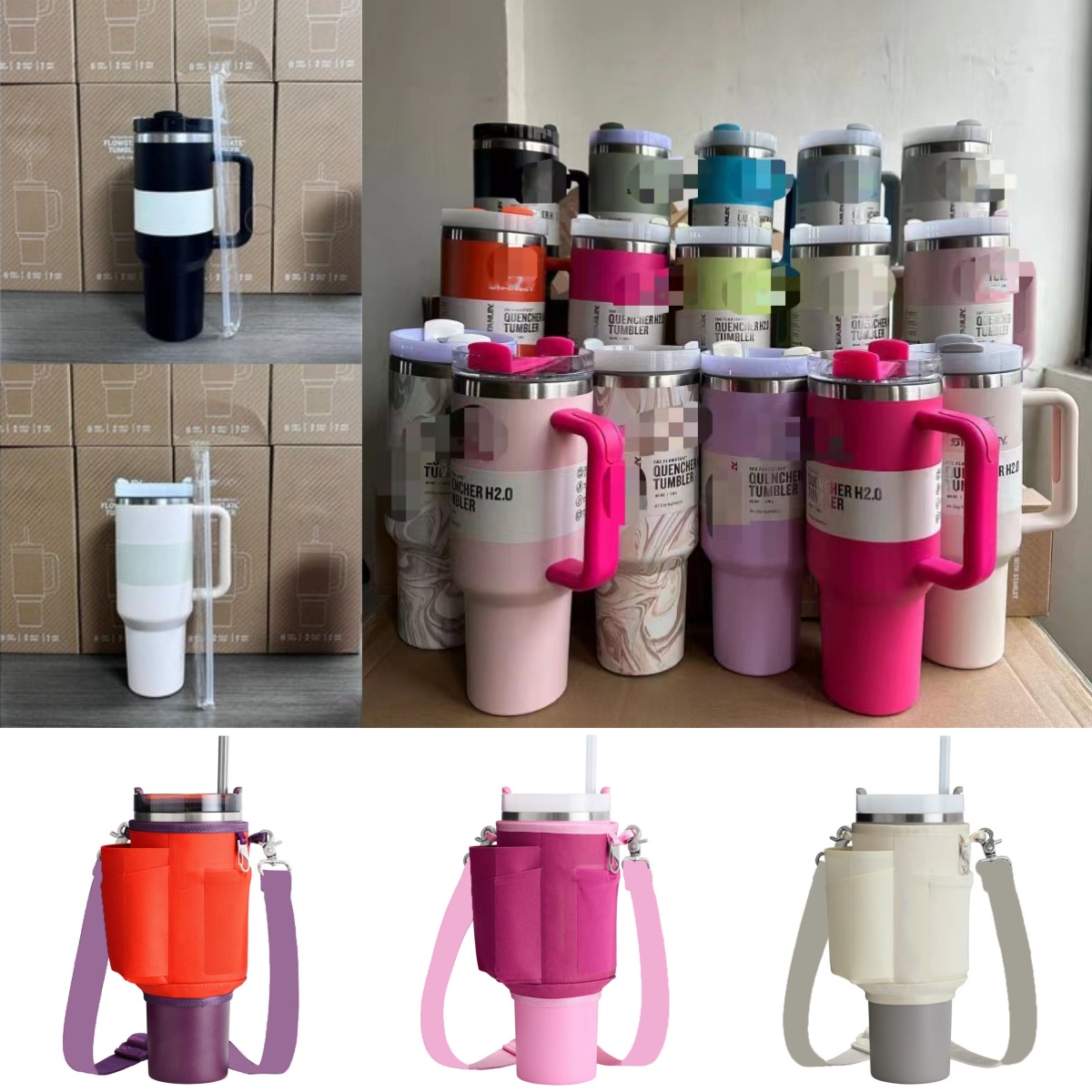 40OZ Portable Insulated Straw Cup for Car Office Use Ice Dominating Cup Heat Preservation Cup Home Goods Product Water Bottles