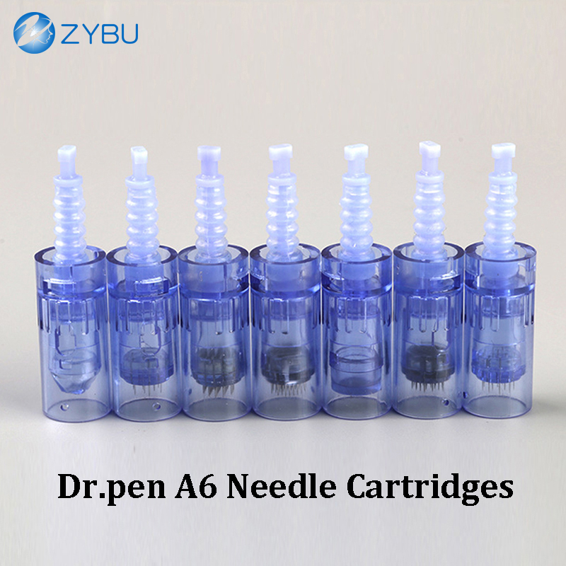 100Pcs 1/3/5/7/9/12/24/36/42 Pin 3D 5D Round Nano Derma Pen Needle Cartridge Replacement Head Tattoo Microneedling PMU For Dr.pen A6 MTS Dermapen Tips