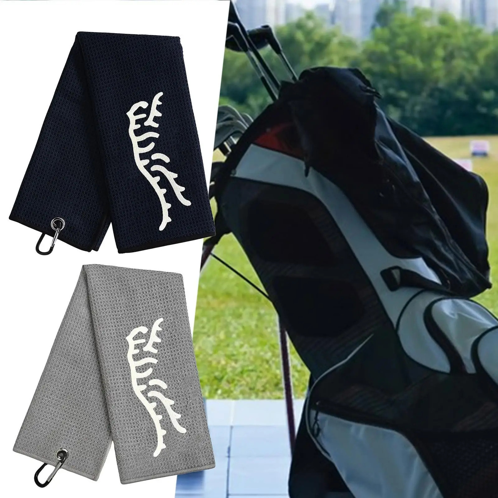 1pc Tiger ed Golf Towel Microfiber Waffle Texture Soft Material with Ciner for Bags and Accessories 250915