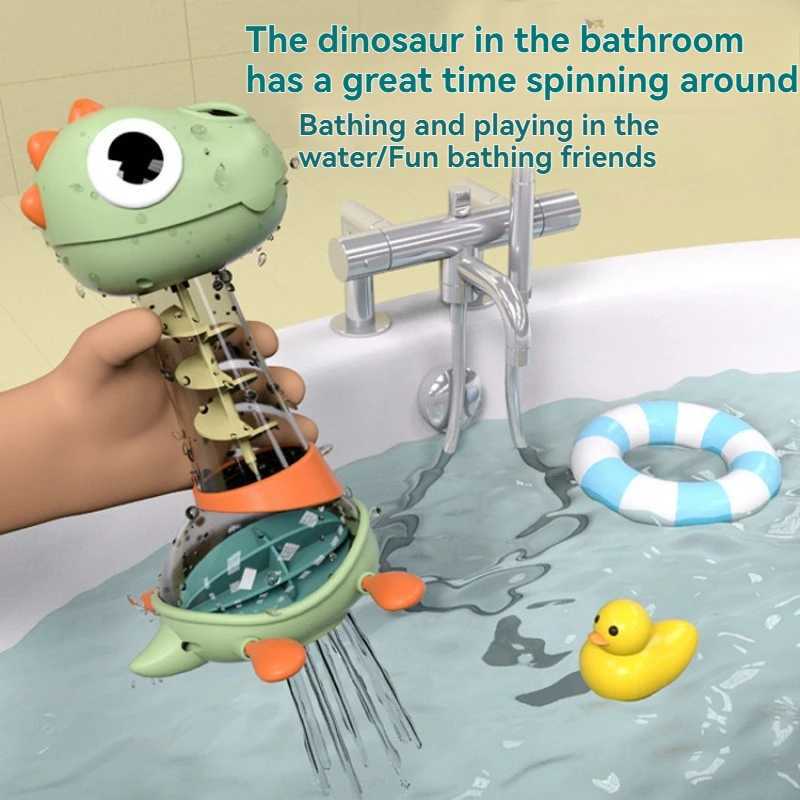 2025 Childrens Bathing Water Spray Dinosaur Rotating Shower Head Baby Bathroom Playful Water Childrens Bathing Toys C250915