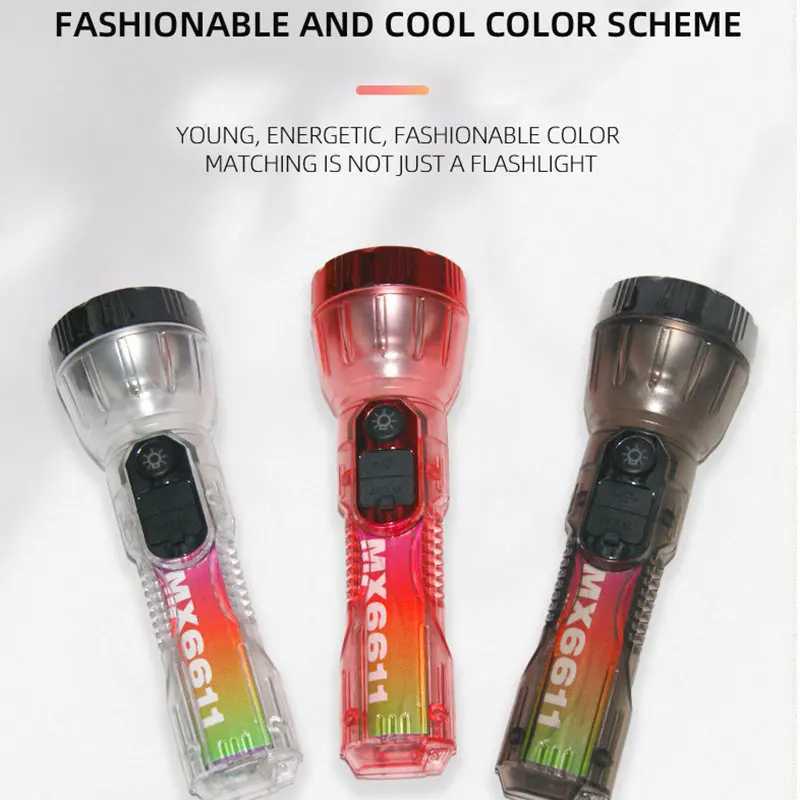 Portable Transparent Flashlight Solar USB Rechargeable Torch 3 Lighting Modes Outdoor Waterproof Adventure Fishing Flashlight C250915