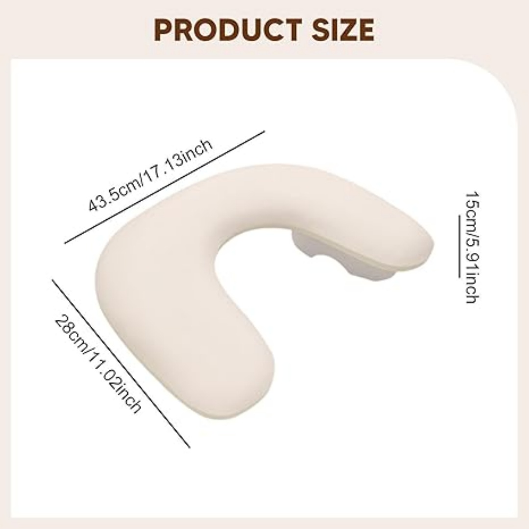 Nail Arm Rest Pillow 17.13 x 11.02 inch, Soft Palm Rest with Built-in Sponge, Detachable Pad for Manicure, Salon and Home, White