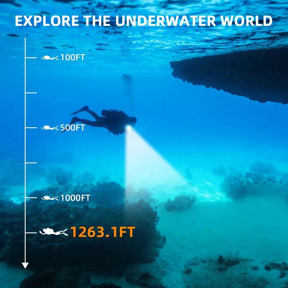 New Sofirn SD08 Scuba Diving Flashlight SST70 LED 3200lm 21700 Rechargeable Torch With 360 RGB light underwater positioning C250915