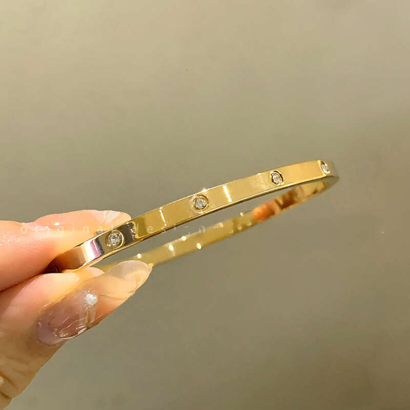 Titanium Steel Non-Fading Zircon Bracelet for Women, Light Niche High-End Ins Style, Simple and Elegant Versatile Bangle Jewelry