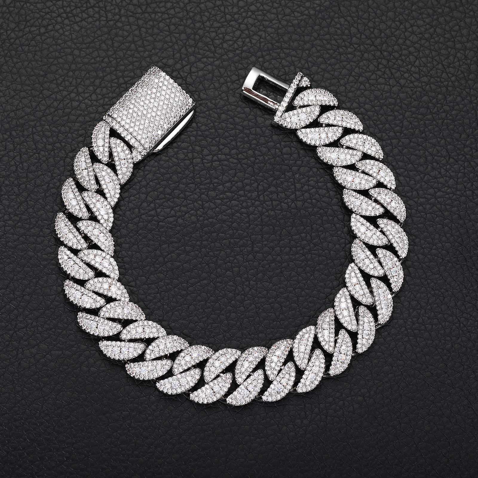 14mm Hip Hop Miami Cuban Chain Necklace Bracelets Full 5A Zircons Mens High Quality Jewelry