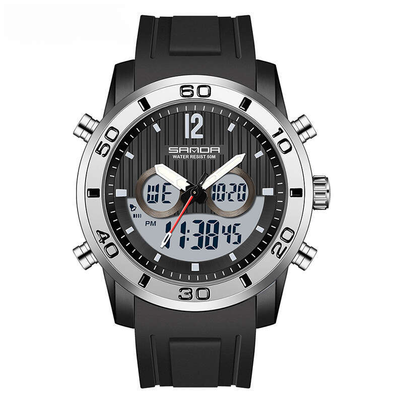 DHwatches Korean Version Multi-Function Dual Display Luminous Electronic Waterproof Outdoor Hiking Sports Men's Watch