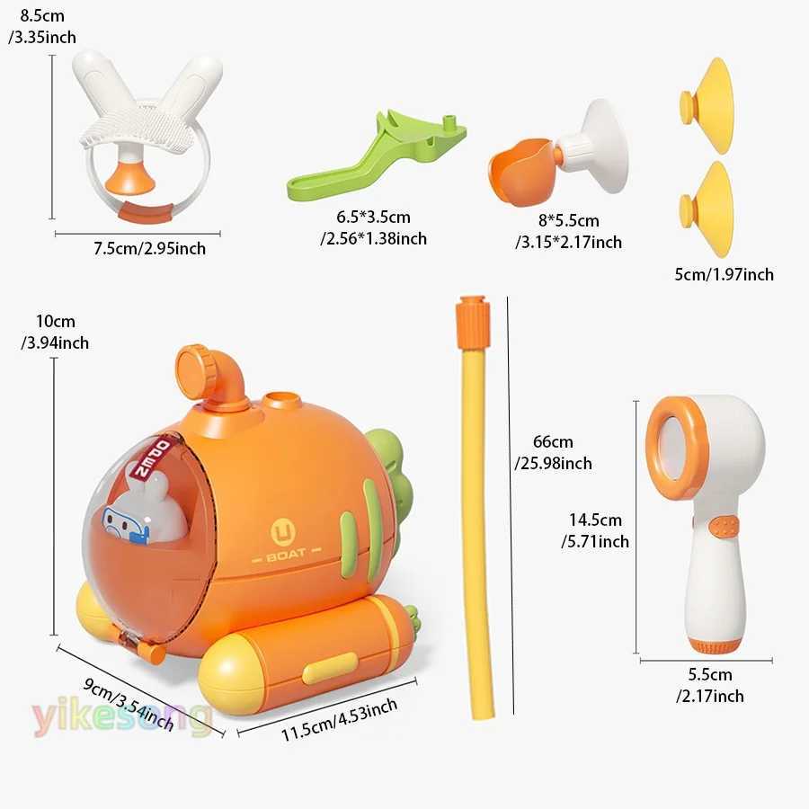 Baby Bath Electric Submarine Toys Shower Sucker Interactive Play Spray Bathtub Water Toys Sprinkler Baby Shower for Kids C250915