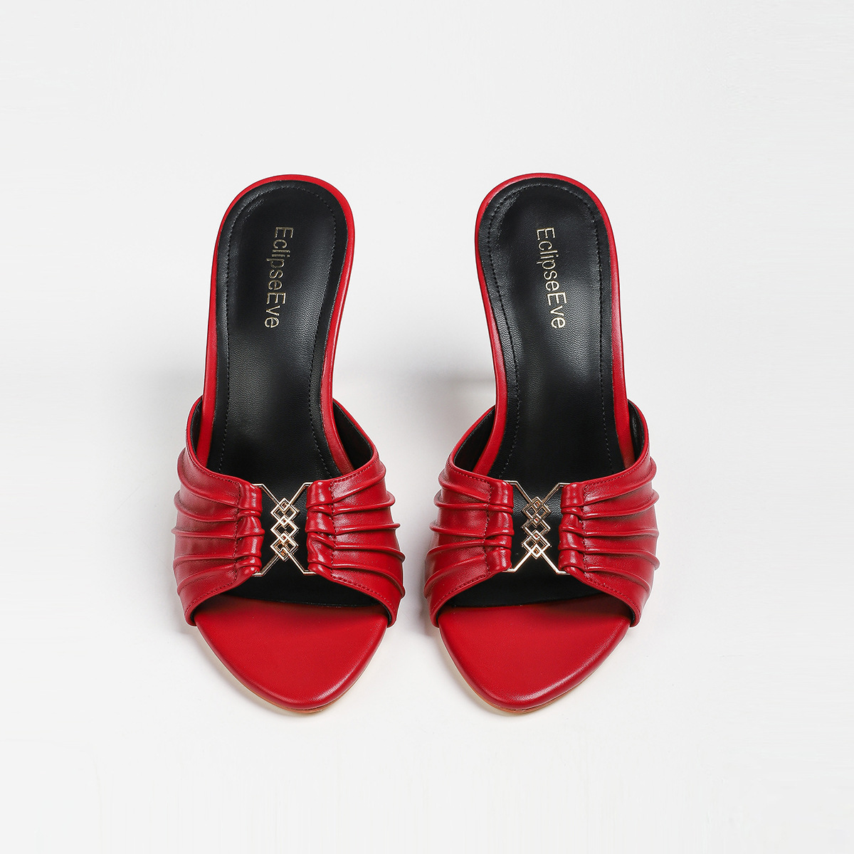 Designer Slippers Cross-border Pleated metal Ladies' buckle fish-mouth Sexy skinny sandals High-heeled open-toe slippers Free shipping