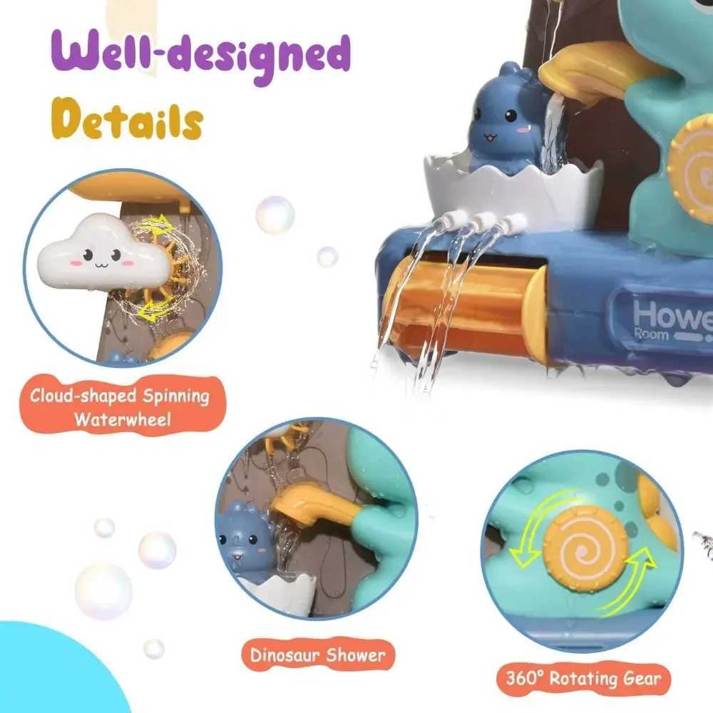 Baby Bath Water Play ToysStacking Cups Water Spray Bathroom Bathing Toy Dinosaurs Bath Toys Bathing Shower Accessories Toy C250915