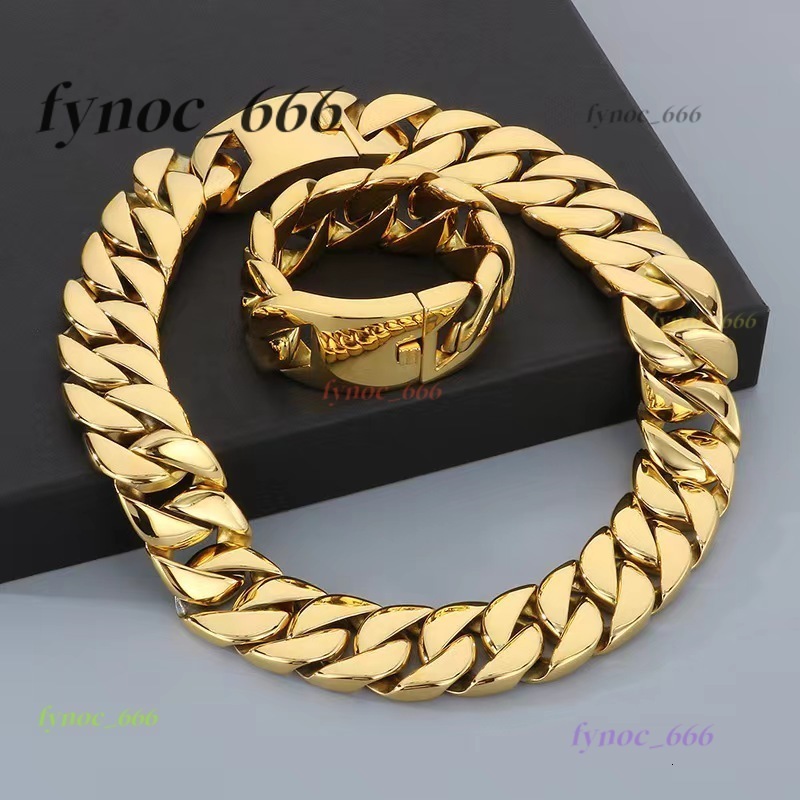 Mens 31mm Large Heavy Polished Gold Plated Stainless Steel Chunky Cuban Curb Chain Link Necklace with Moissanite for Anniversary