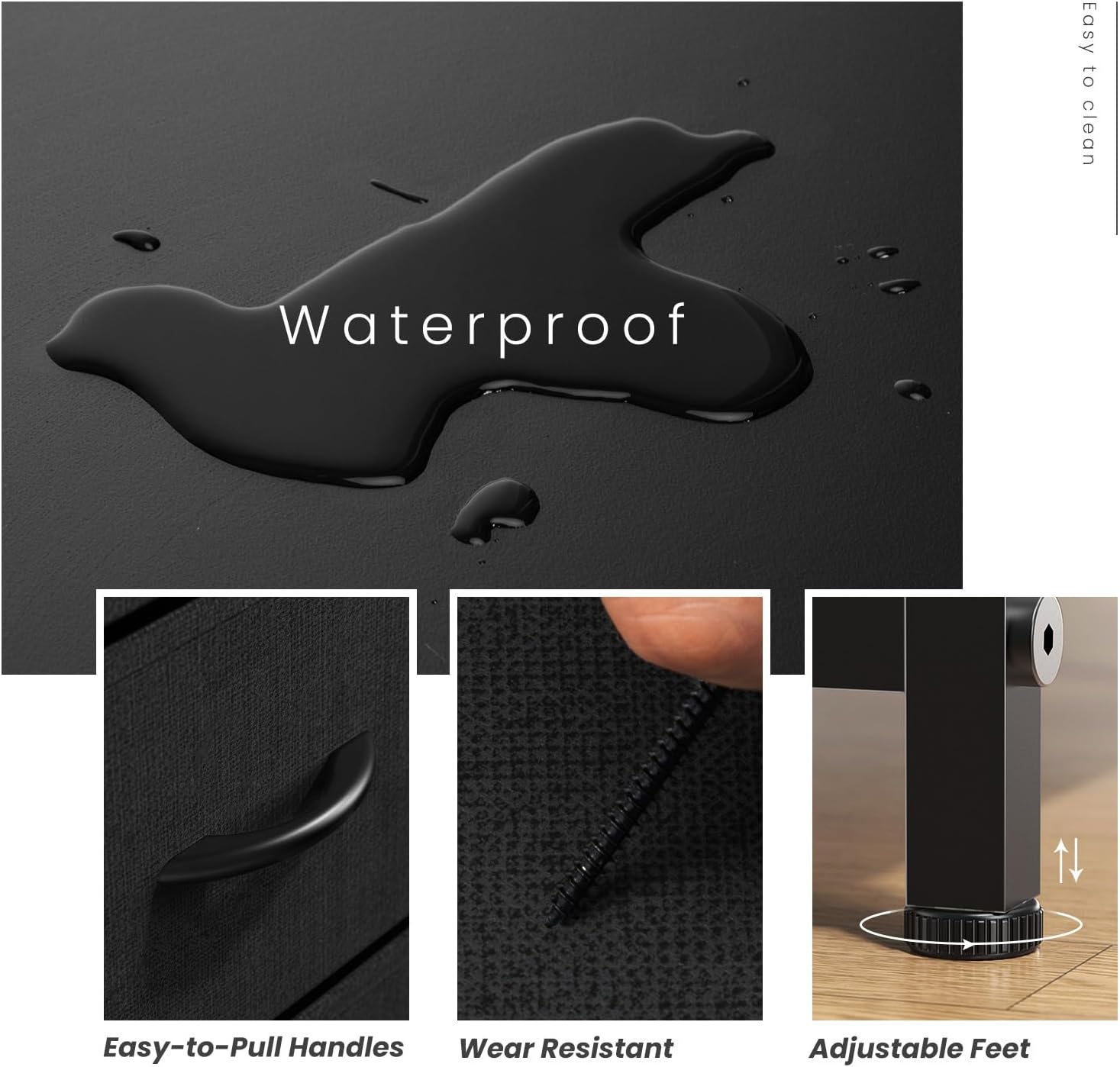 2 Tier Night Stands Dresser for Bedroom Organizer Drawer Storage Tower