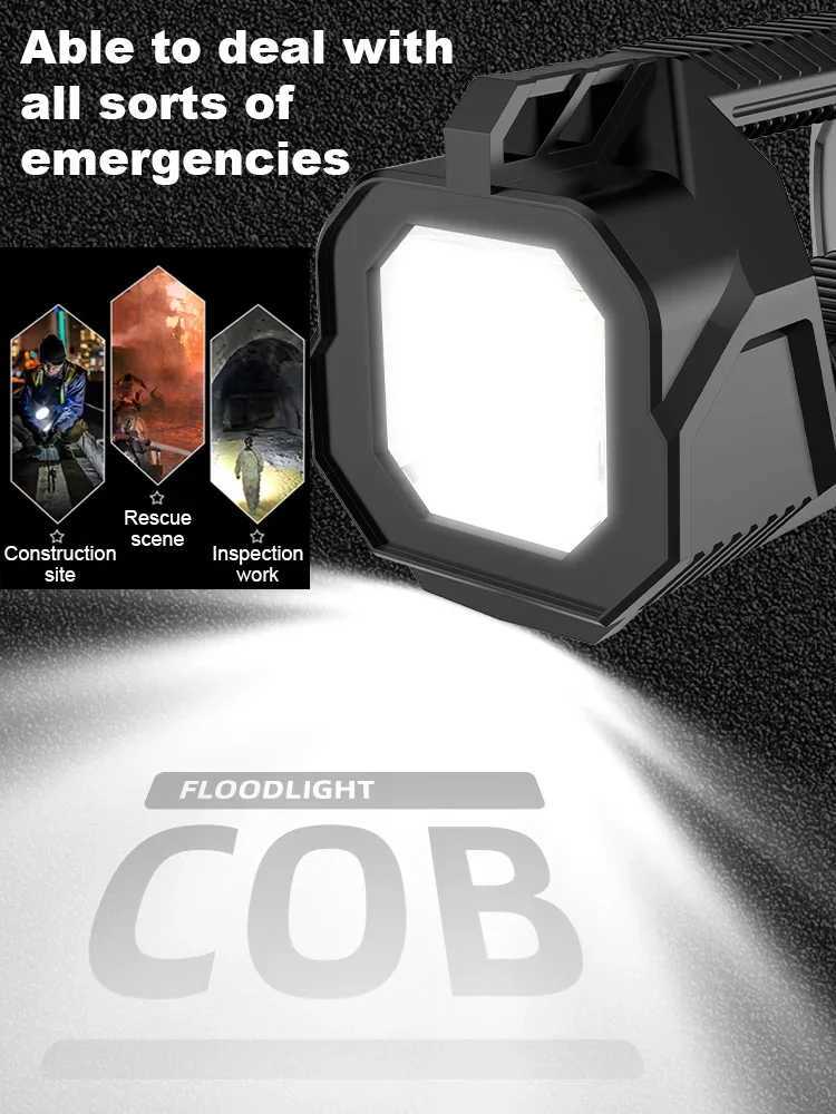 Extra Large Flashlight 2227385cm Outdoor Solar Flashlight Rechargeable Searchlight Long Range Carry Super Bright Flashlight C250915