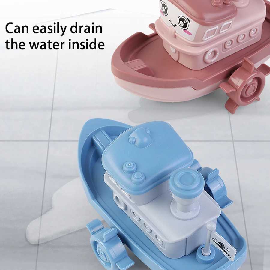 1PC Windup Steamer Bath Toy Funny Windup Steamship Tub Toy Steamboat Water Toy Clockwork Boat Pool Toy For Baby Bath Toys C250915