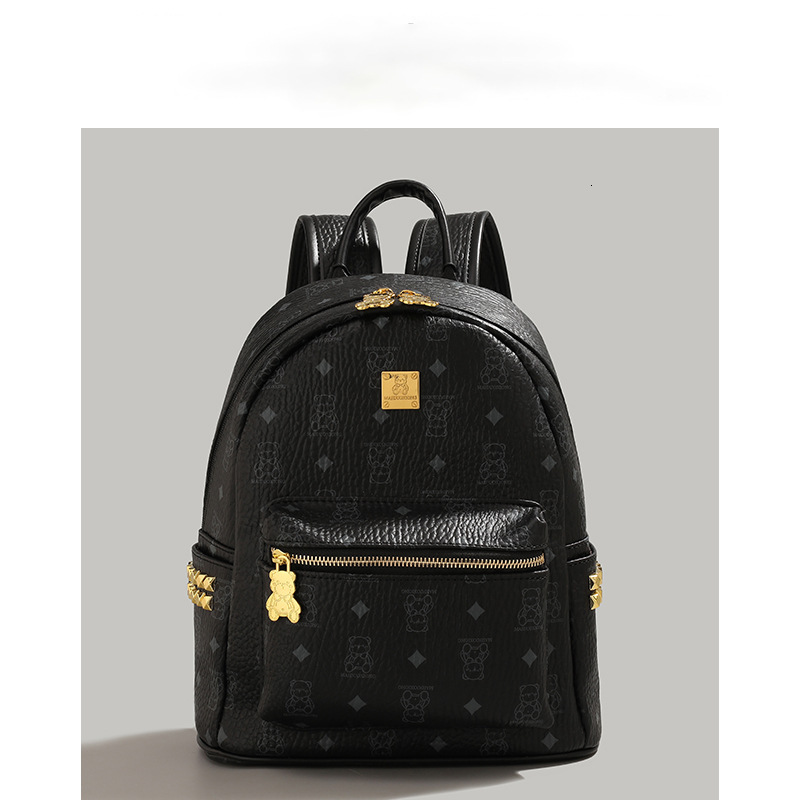 Luxury Brand Designer Bag Cute Bear Commuter Backpack 2025 New Fashion Versatile Trendy Women's College Student Backpack Large Capacity School Ba