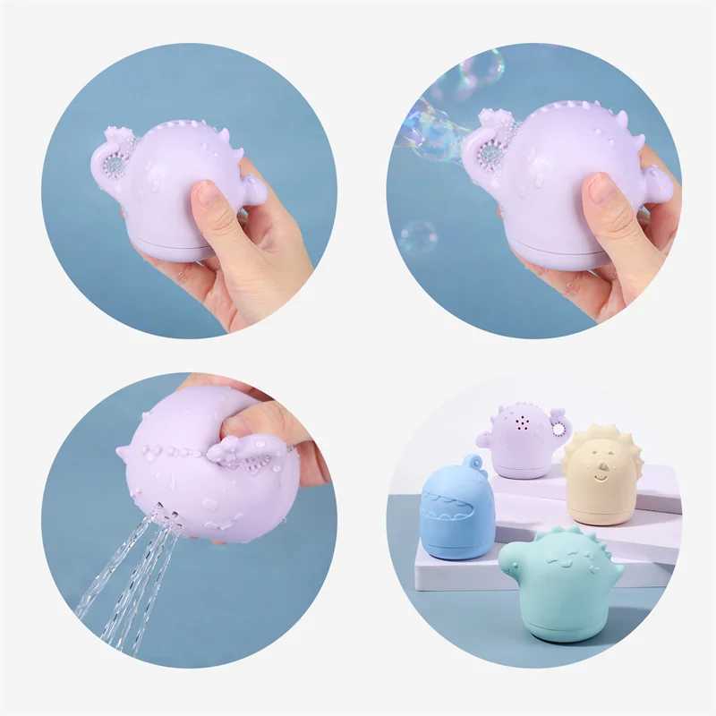 Baby Silicone Bath Toys Cute Dinosaur Cartoon Dragon Baby Silicone Puzzle Bathing Toys for Kids Bathroom Play Water Game Toys C250915