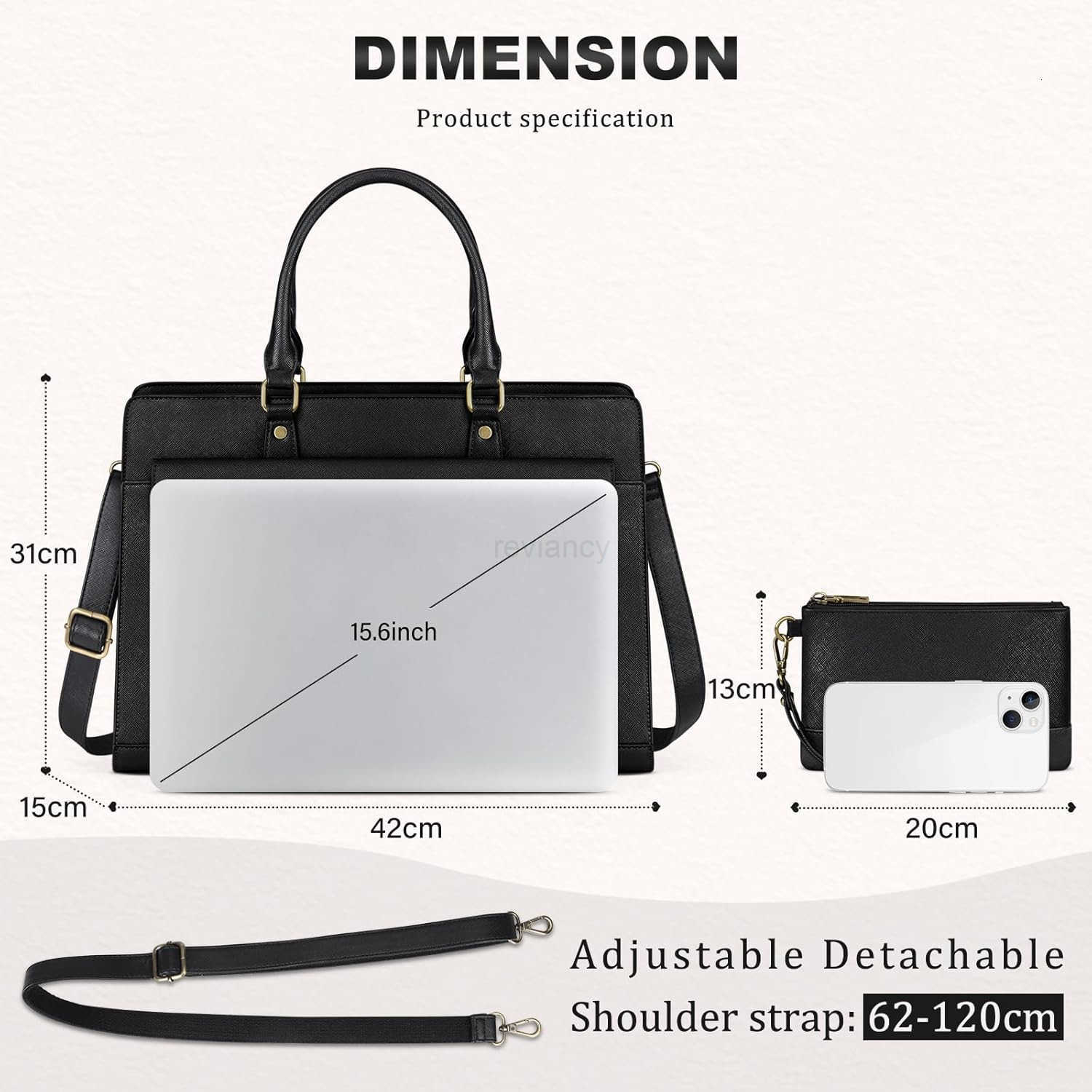 Laptop Bag for Women 156 Inch Laptop Tote Bag Business Office Work Bags Professional Briefcase Waterproof Leather PU Computer Bag Teacher Shoulder Bag