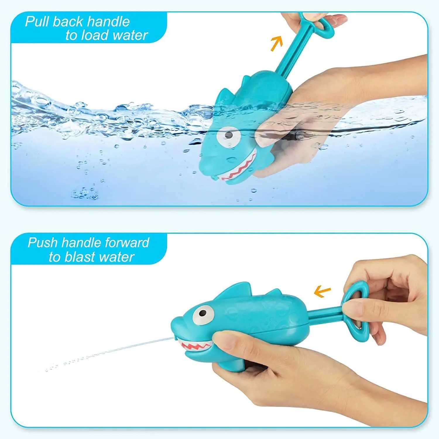 PullOut Water Guns Toy Crocodile Shark Piglet Water Gun Safe Kids Beach Swimming Pool Play Summer Toy C250915