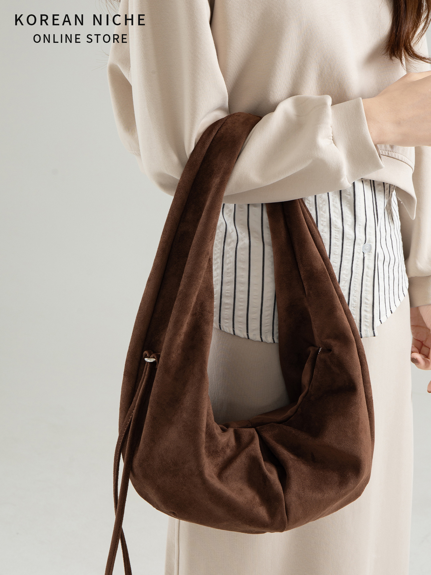 Niche Design Fashion Retro Suede Underarm For Women Korean Style New Early Autumn Model Daily Commuting Handbag And Shoulder Bag