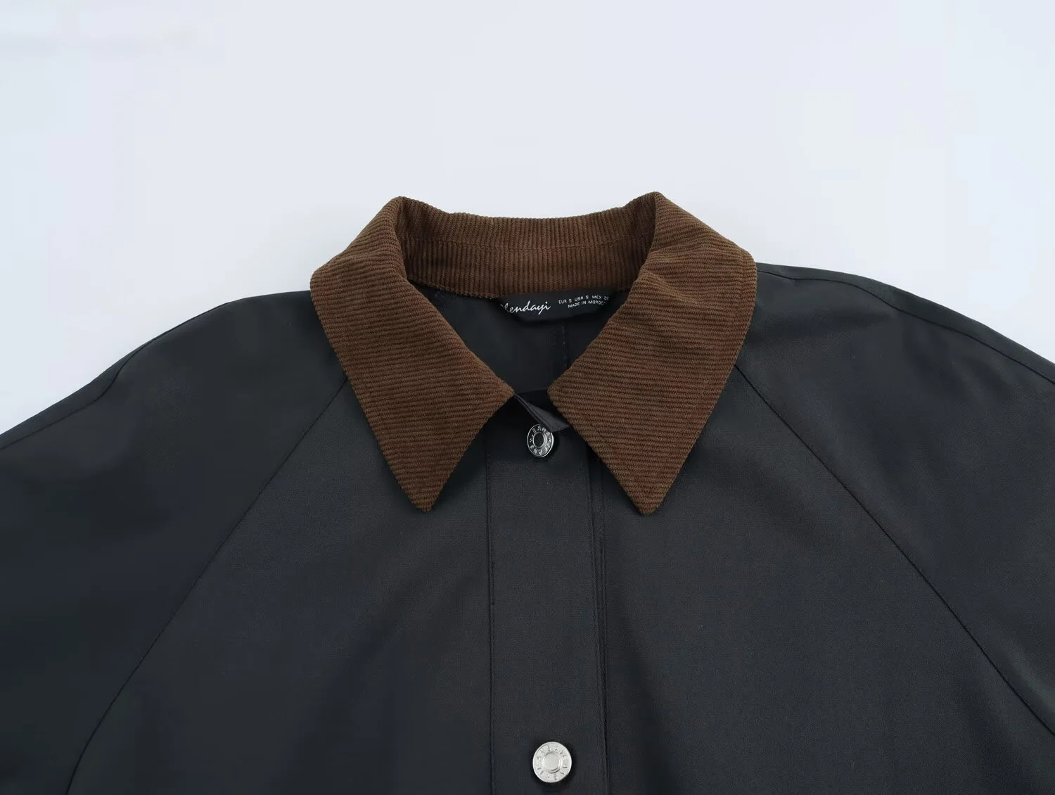 Womens Winter Fashion Versatile Loose Long Sleeve Corduroy Collar Waxed Leather Lapel Short Jacket Coat 250915