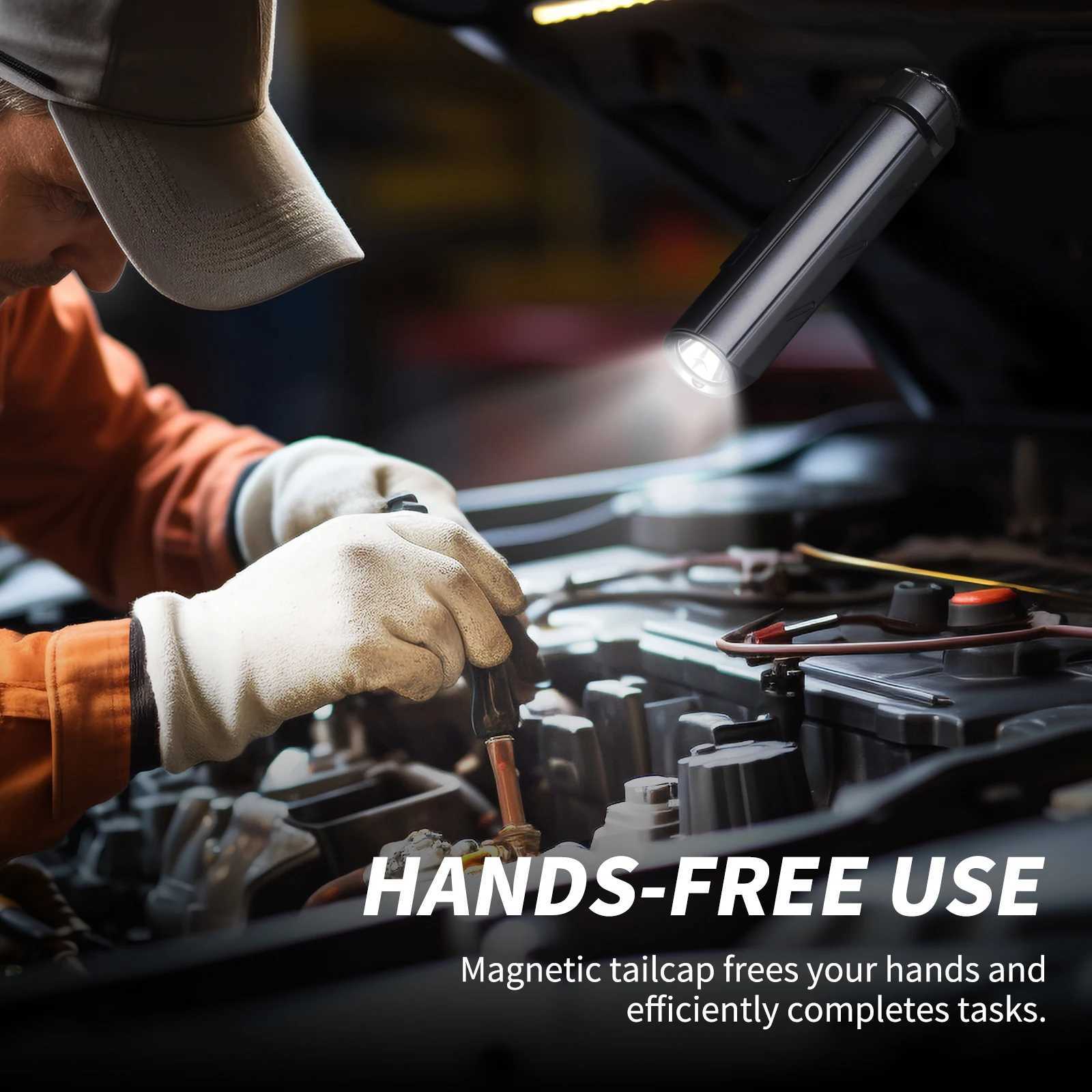 UltraFire S2 Powerful LED Flashlight USB C Rechargeable Edc Torch Magnetic Portable Lantern 8 Modes Hand Lamp for Camping Hiking C250915