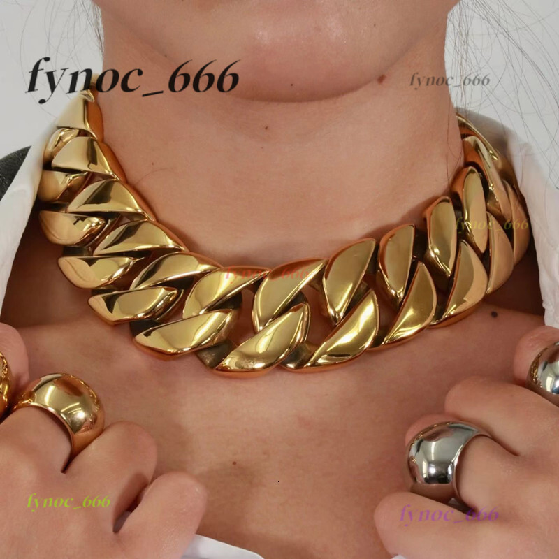 Wholesale Manufacturer Fashion Necklace Jewelry Stainless Steel Heavy Gold Cuban Link Chain Choker Necklace for Women