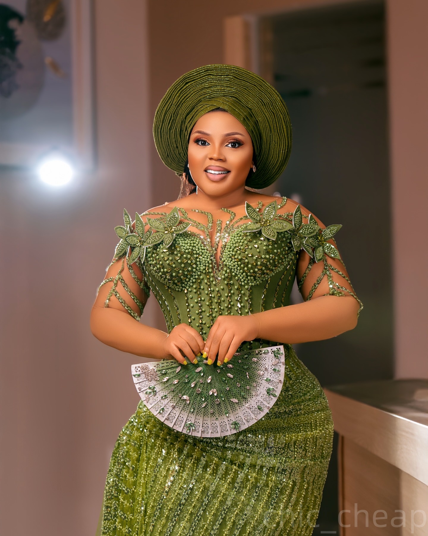 Aso Ebi Olive Green Sheath Prom Dresses 2025 Flowers Beaded Sequined Evening Formal Party Second Birthday Engagement Gowns Plus Size Dress For Special