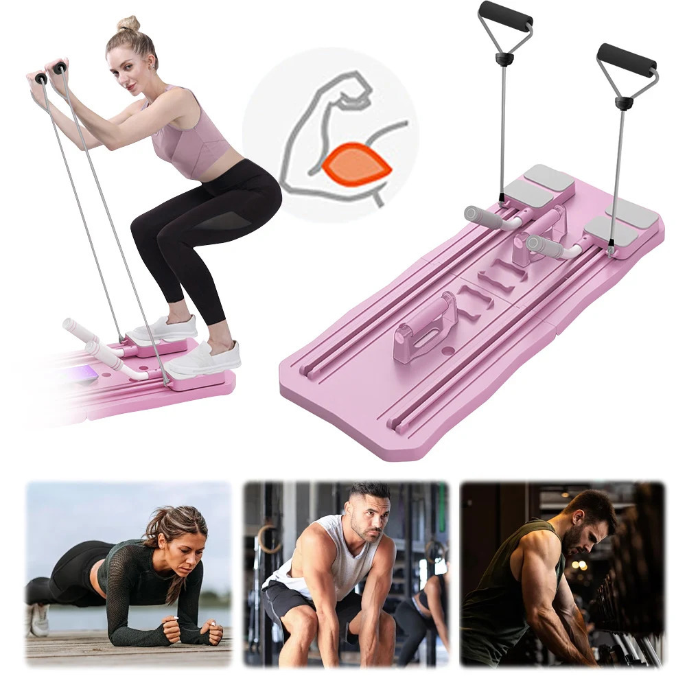 Pilates Reformer Pushup Board Non Slip Fitness ABS Roller Machine Foldable Abdominal Workout Boards Portable PushUps Stands 250915