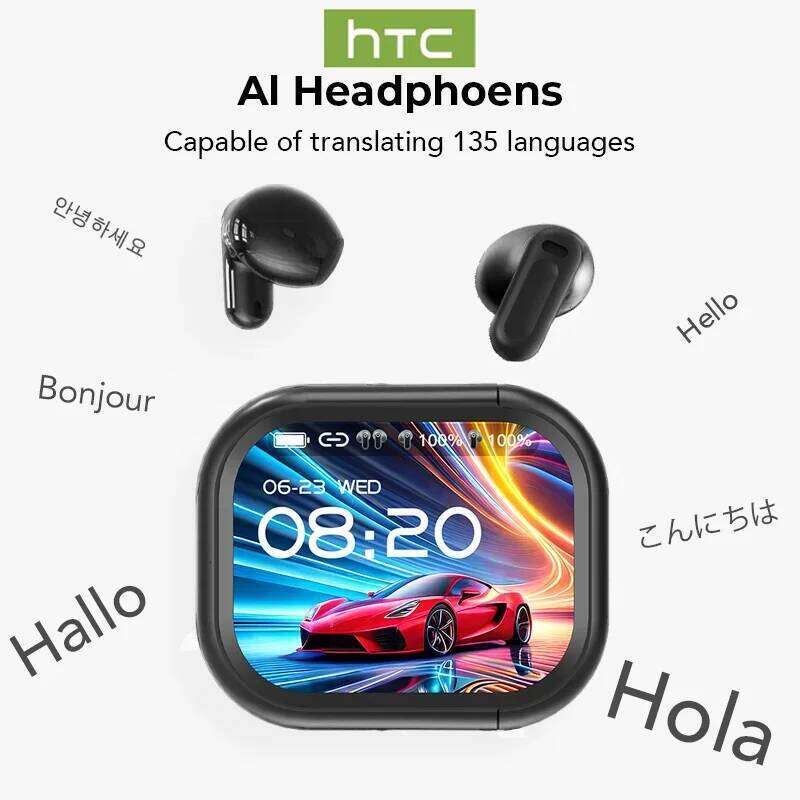 Bluetooth V6.0 Earphones AI Translator Earbuds OWS LCD Touch Screen Sport Wireless Headphones HD Stereo Sound Longlife