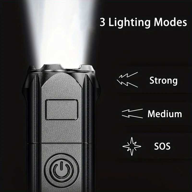 12PCS Strong Light Telescopic Electric Flashlight Portable Multifunctional Telescopic Home Handheld Light C250915