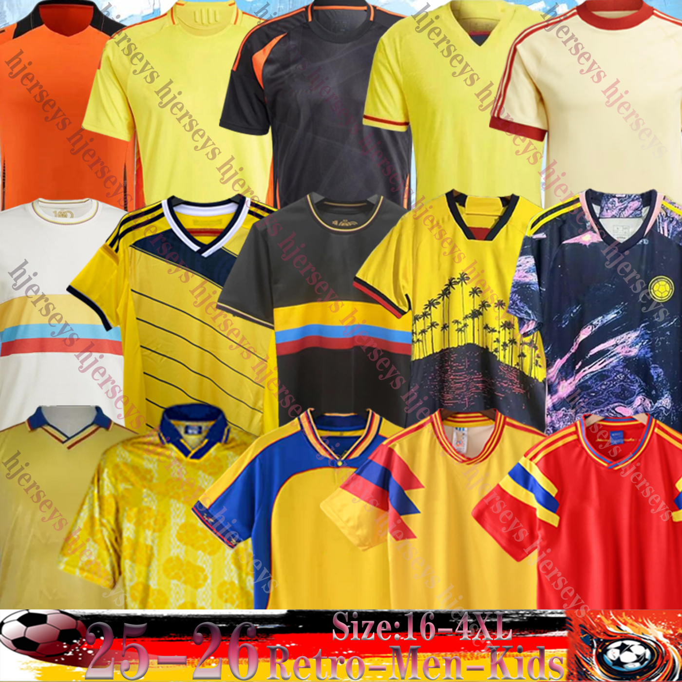 2025 Colombia Soccer Jerseys 90 94 98 10 01 14 100 Valderrama Retro 25 26 JAMES home football shirt CUADRADO classic commemorate Collection Camiseta de futbol maillot
