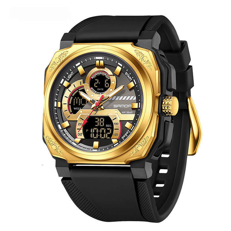 DHwatches Men's Electronic Quartz Multi-Function Alarm Clock Reminder Student Fashion Square Sports Watch